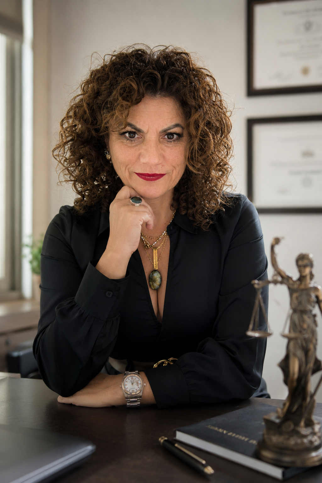 Georgette Mora en su oficina